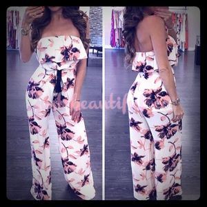 Beach Floral Pants Romper